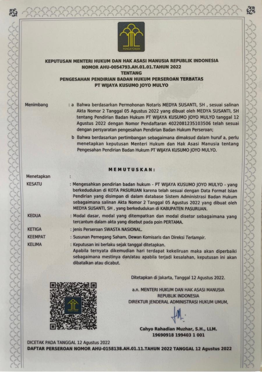 Pengesahan Kemenkumham